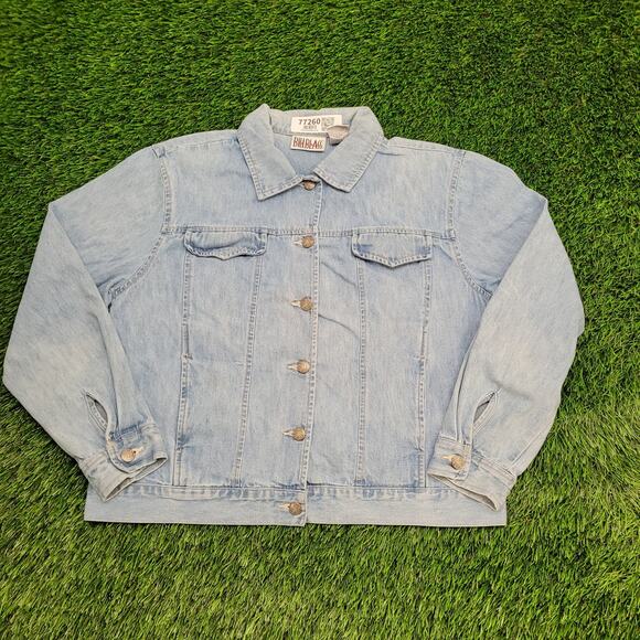 Vintage 90s Bliss-Blass Jacket Womens Large 22x22 Blue Boxy - Picture 1 of 16